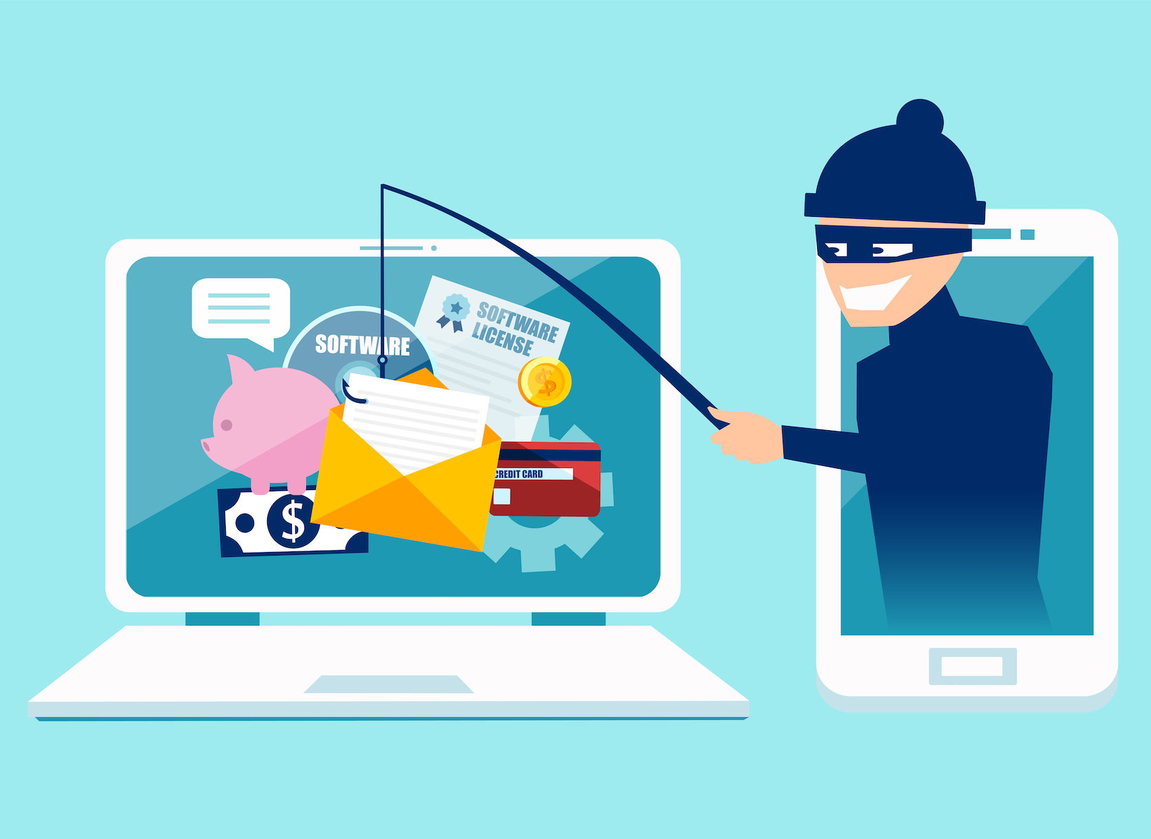 Phishing attack illustration